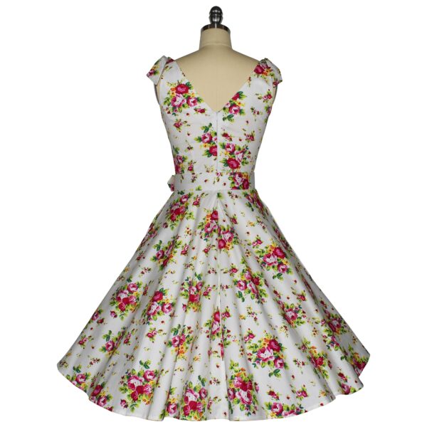 Riviera Swing Dress - Rosebuds on White - Image 3