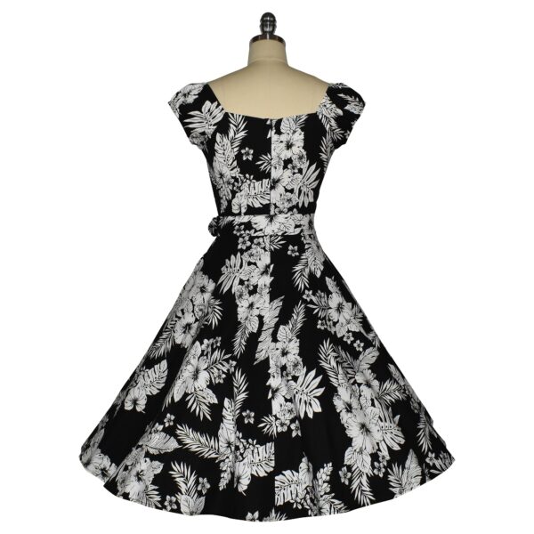 Natasha Swing Dress - Black Hibiscus - Image 3